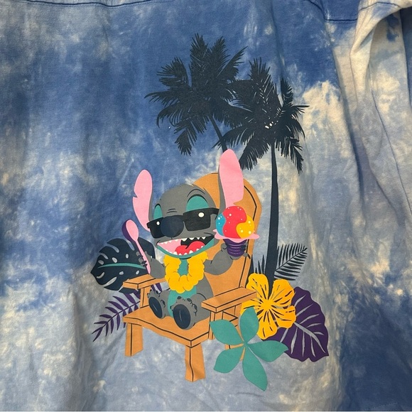 Disney Stitch Hawaiian Aloha Spirit Jersey Size Medium Cotton Long Sleeve - Picture 4 of 7